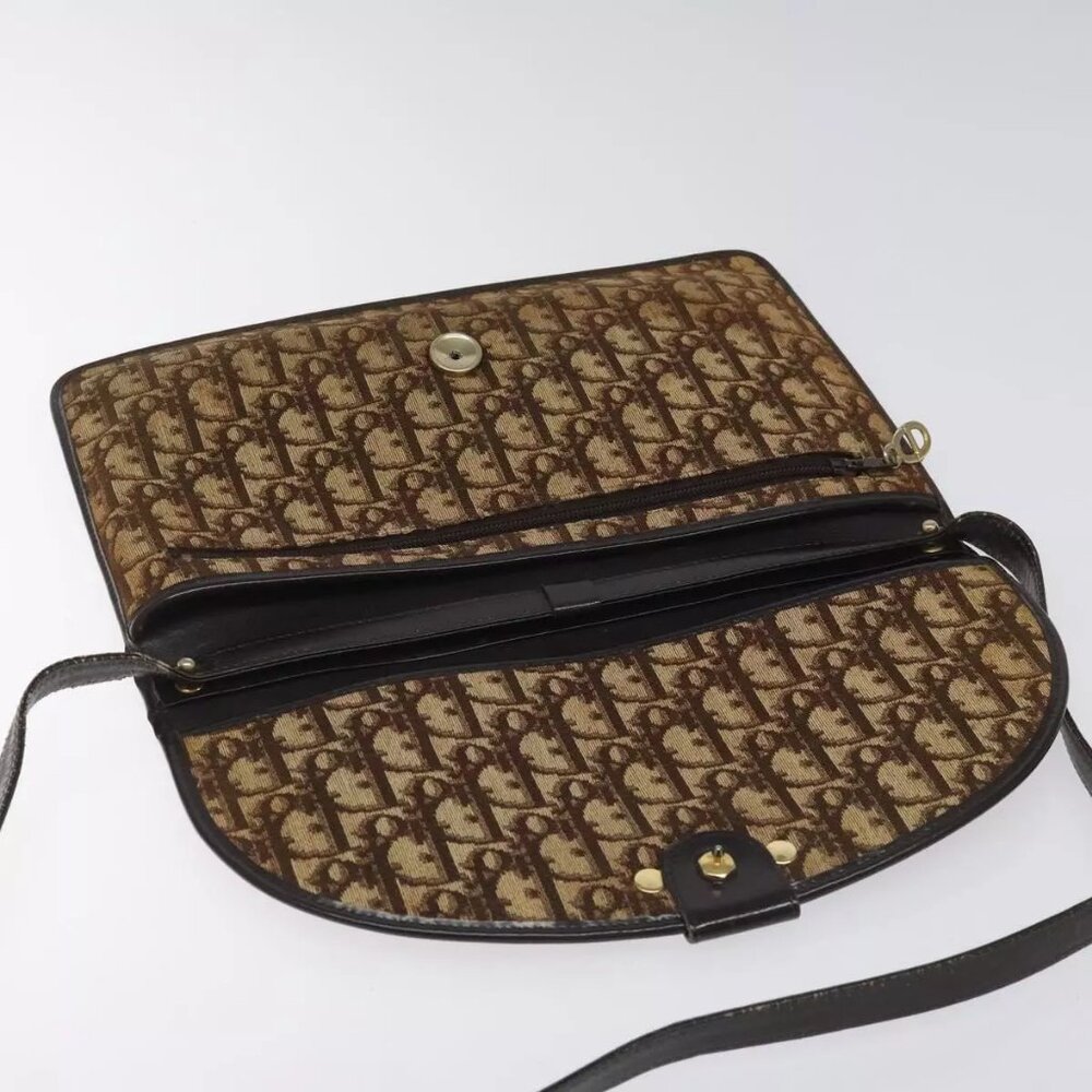 Christian Dior Trotter Canvas Shoulder Bag Brown Auth BD219 - Picture 11 of 16